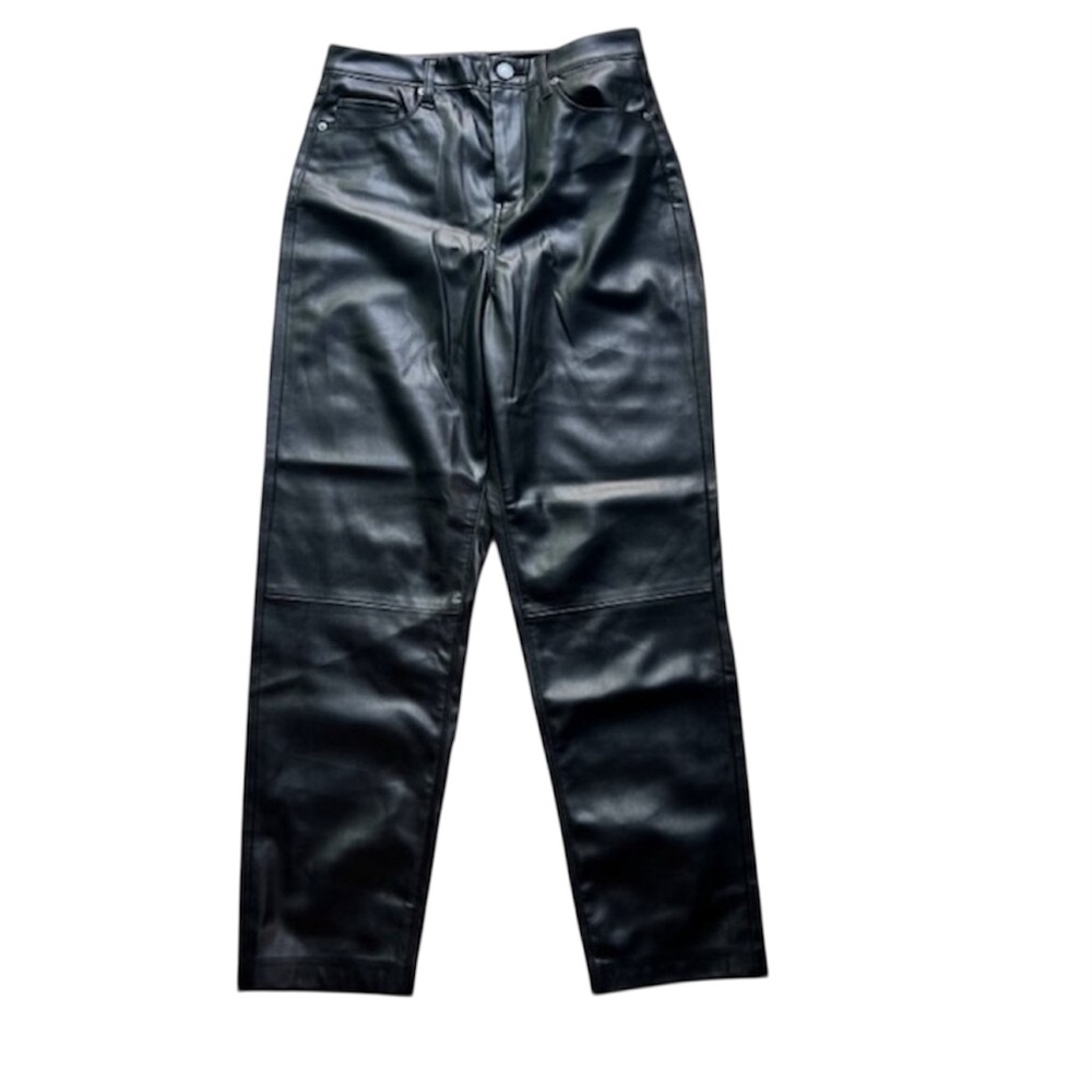 BLANKNYC Vegan Leather Straight Leg Pants Black Size 28